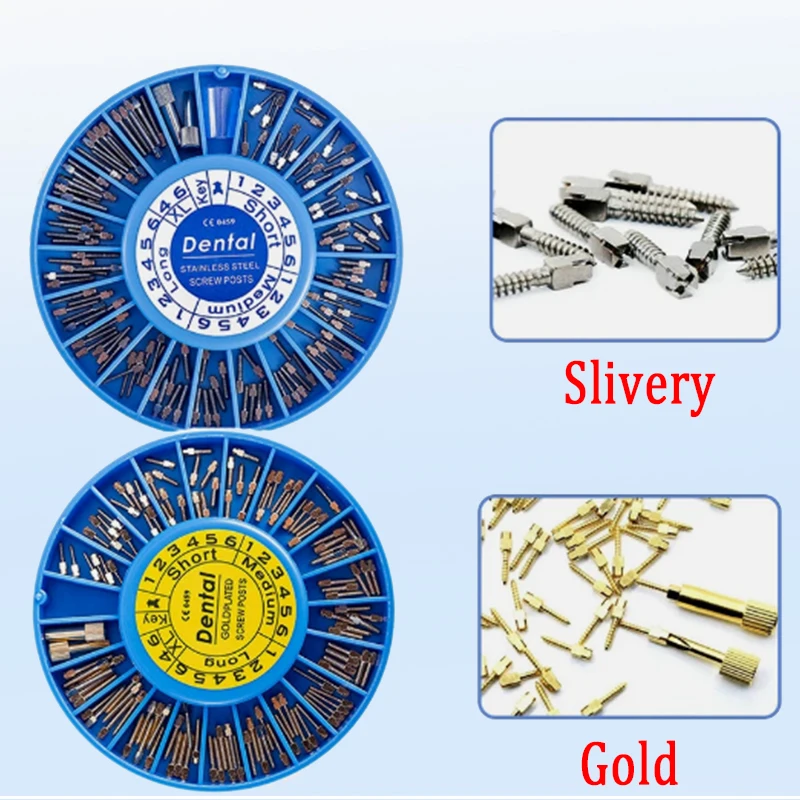 

Dental Screw Post Gold Plated Screw Post Dental Materials For dental endodontic conical screw Dentistry Material 120pcs/box
