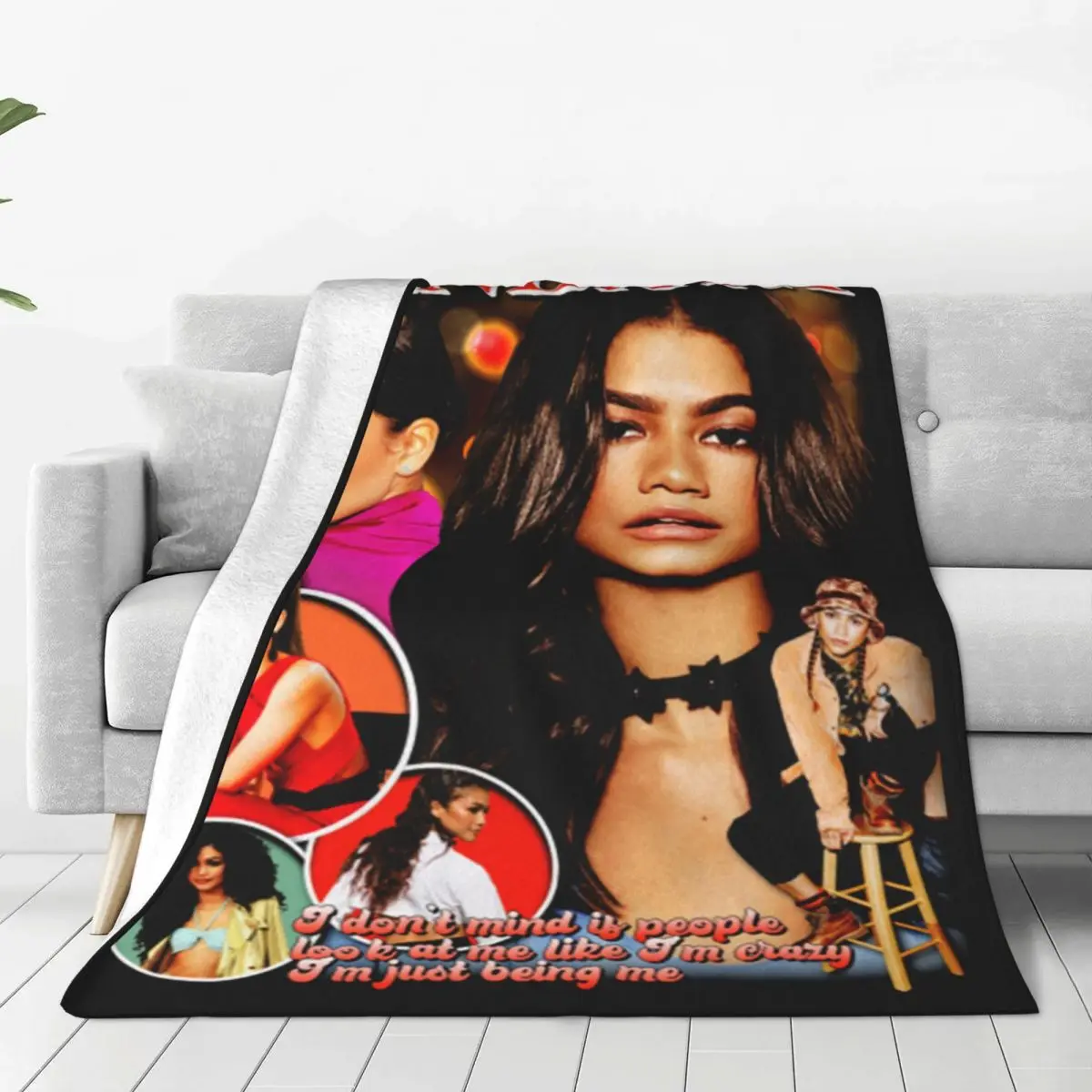 Comfortable Zendaya Coleman Bootleg Blanket Merch Home Decorative Throw Blanket Super Soft Flannel for Office