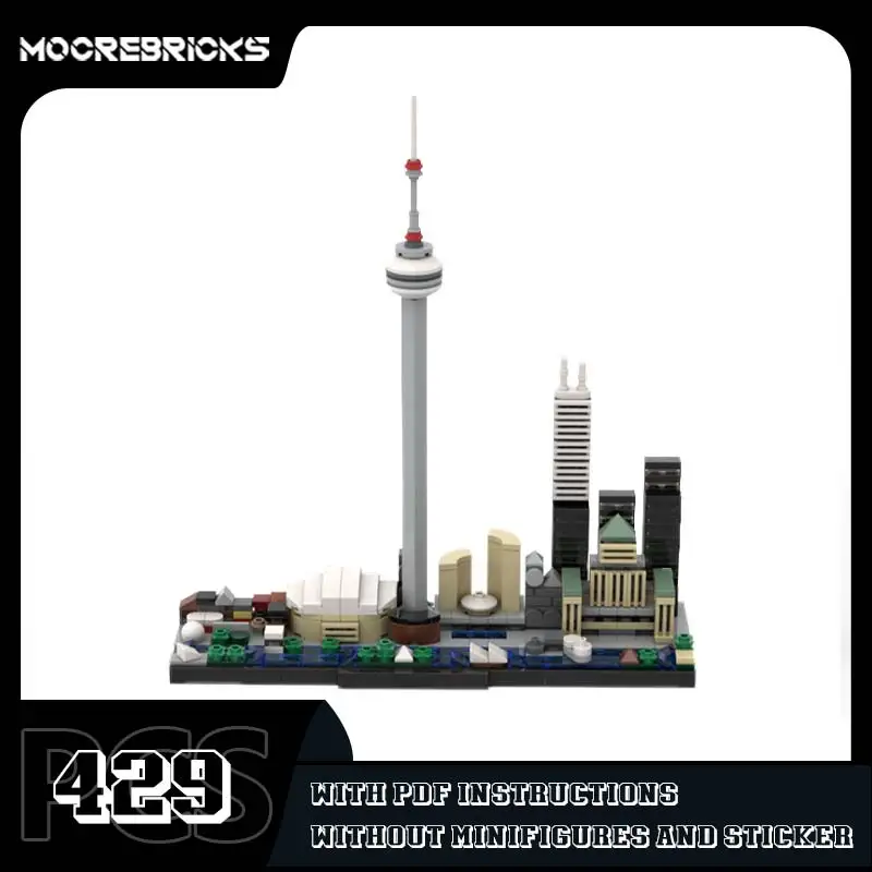 Famous Landmark Architecture Toronto City Skyline Model Building Blocks DIY Expert Collection Toys Bricks Children's Souvenirs