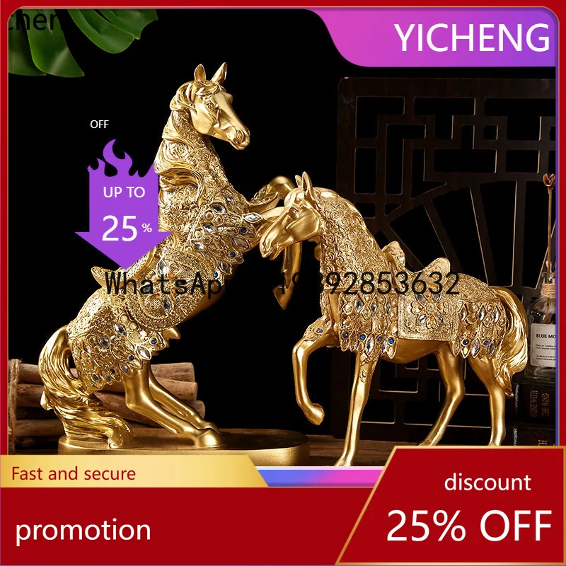 

YFY Fortune Horse Ornament for Living Room TV Cabinet, Wine Cabinet Decoration, Office Desktop Decor