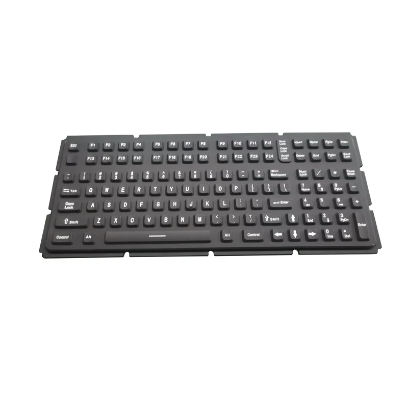 

IP66 Dynamic Waterproof Backlight Durable Coating Antimicrobial Sealed Ruggedized Industrial Silicone Rubber Keyboard