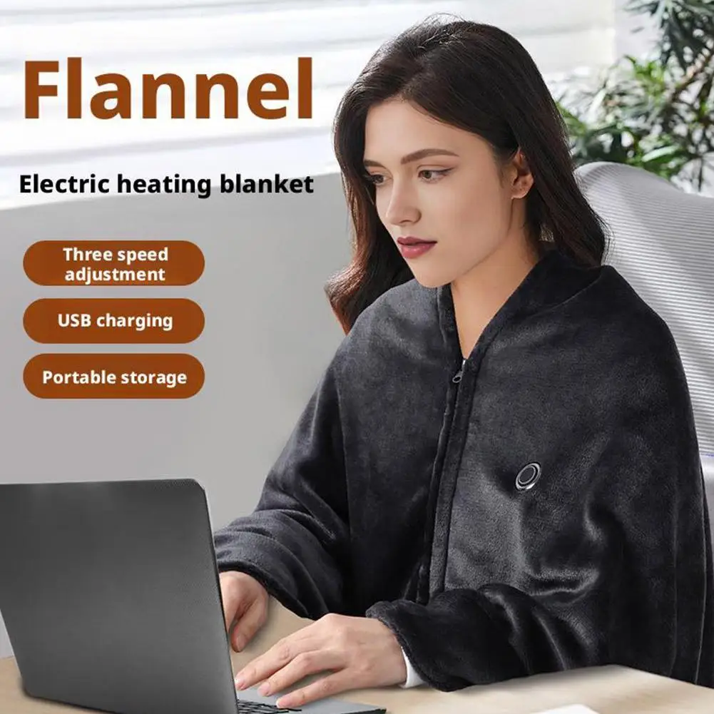 Portable Electric Heating Shawl USB Powered Cordless Poncho For Winter Camping Heated Blanket Rechargeable Heated Shawl Wraps