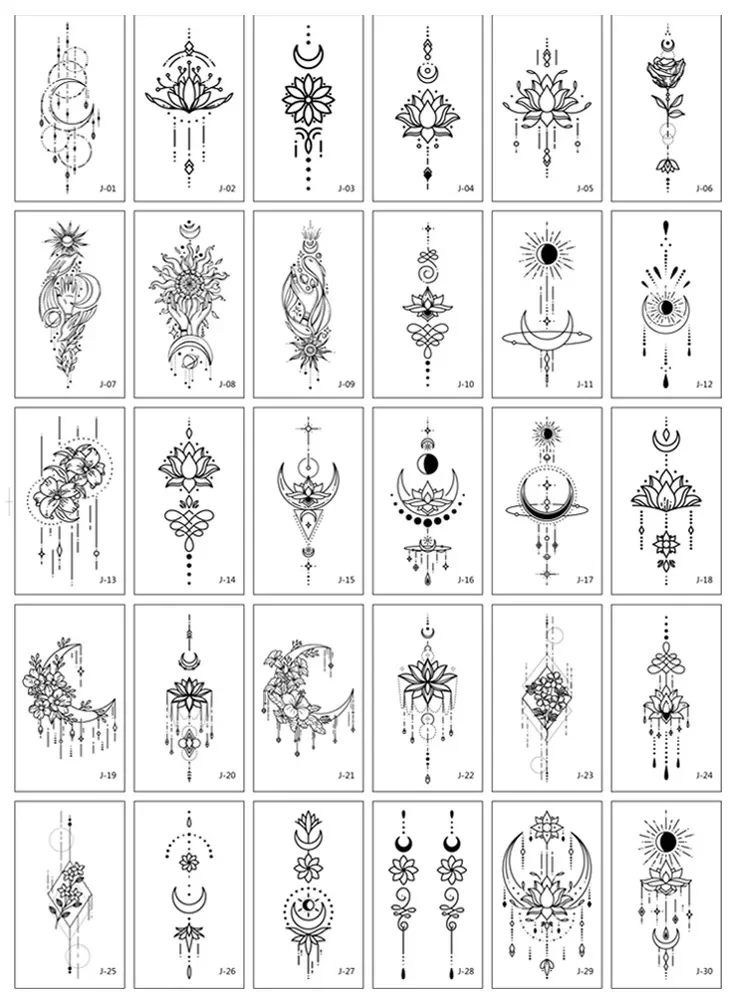 30pcs/set Tatuajes Temporales Sexy Fake Tattoo for Woman Hands Arm Body Waterproof Temporary Tattoos Tatouage Temporaire Femme