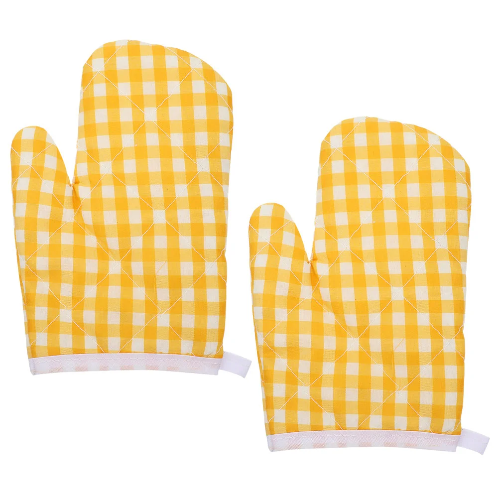 2 Pcs Oven Mitts Heat Resistant Glove Baking Mittens Micro-wave Microwave Thickened Polyester for Cooking