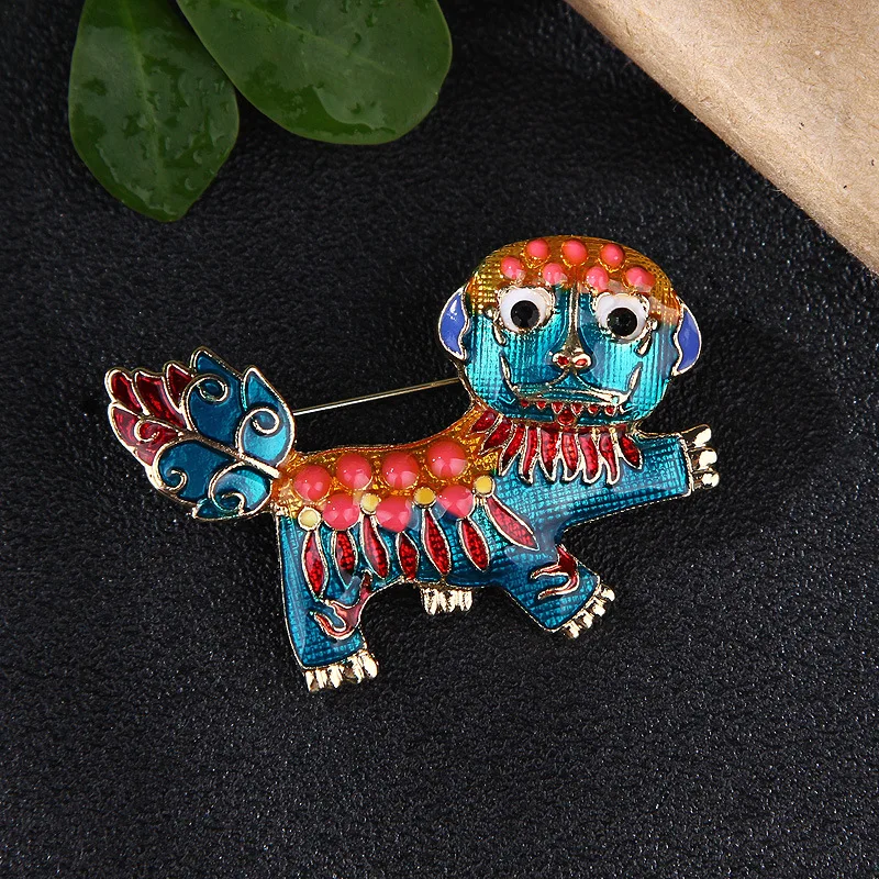 Zodiac Chinese Wind Drop Glaze Lion Brooch Vintage Corsage Ornament Sweater Pin Mascot Brooch Act The Role Ofing Is Tasted image 5