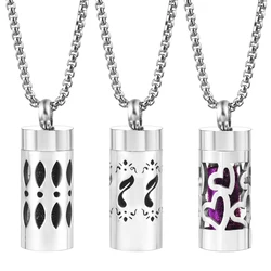 New Heart Shaped Pattern Aromatherapy Hollow Out Pendant Stainless Steel Women Perfume Essential Oil Diffuser Lockets Necklace