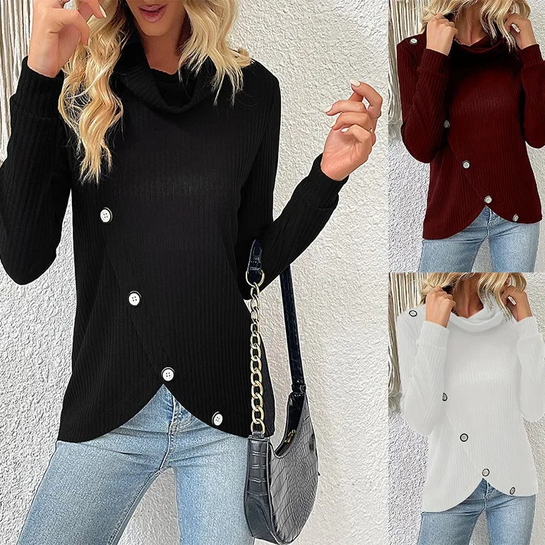 

2024, новый трансграничный вязаный базовый слой с длинными рукавами, необычный свитшот для экипажа Ne, настраиваемый модный заказ