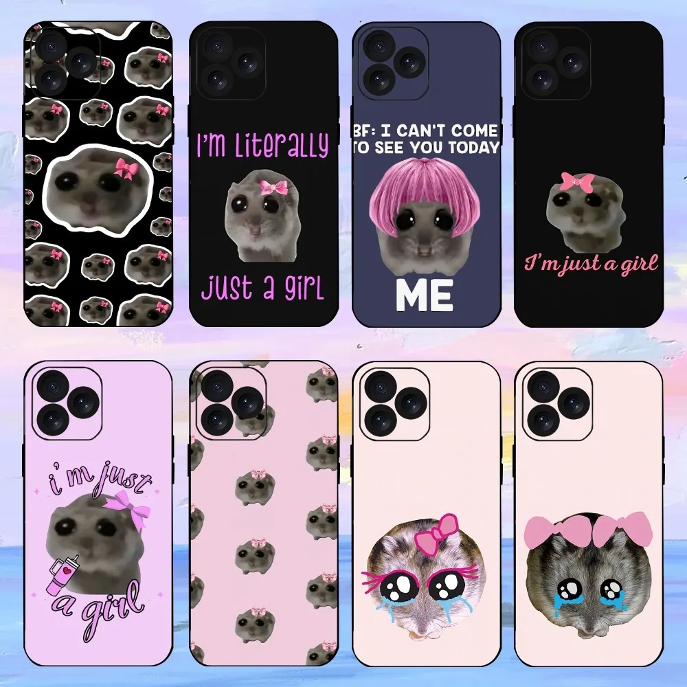 Sad Hamster Cute Meme Phone Case For iPhone 15 14 13 12 11 8 Mini Xr Xs X Xsmax Pro Max Plus Shell