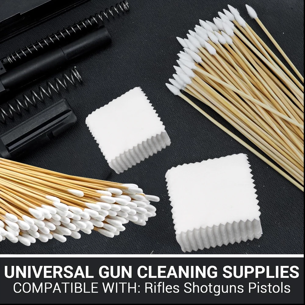 Gun Cleaning Patches Lint Free Gun Bore Chamber Cleaning Set 6 Inch Cotton Pointed Swabs Rifle Pistol Cleaning Supplies view 2