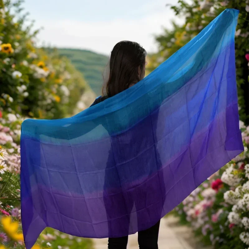 Женская Фата для танца живота, шелковая фата из натурального шелка, 100%