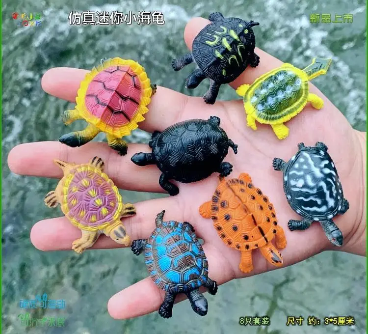 1lot Realistic Sea Turtles Bath Toy Tortoise PVC Plastic Mini Animals Model Simulation Turtles Models Decoration toys