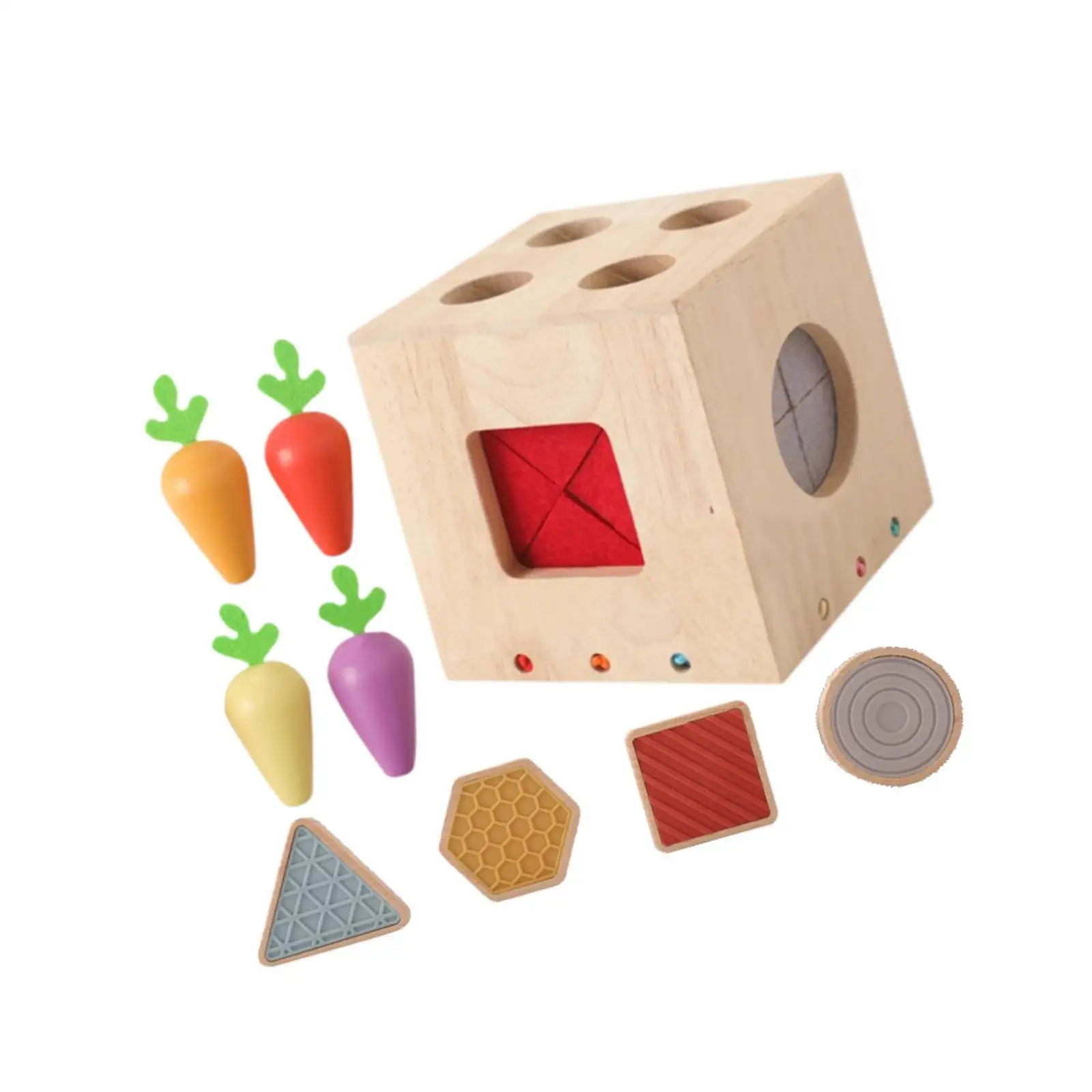 

Wooden Activity Busy Cube Shape Sorting Toy for Holiday Gift Party Toy Kids