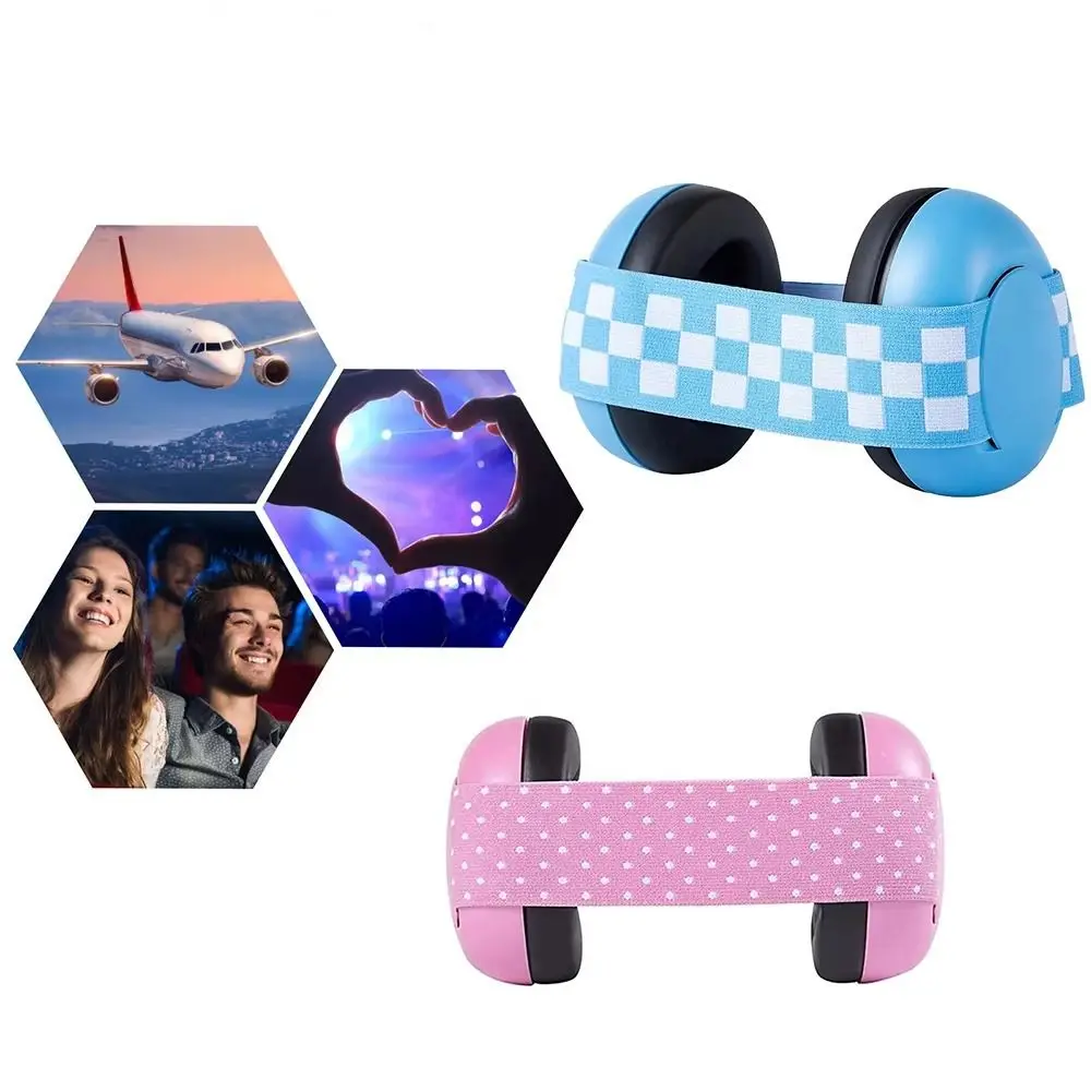 

Soft Padded Design Baby Ear Protection Headphones with Elastic Headband Adjustable Baby Noise Cancelling Headphones Durable