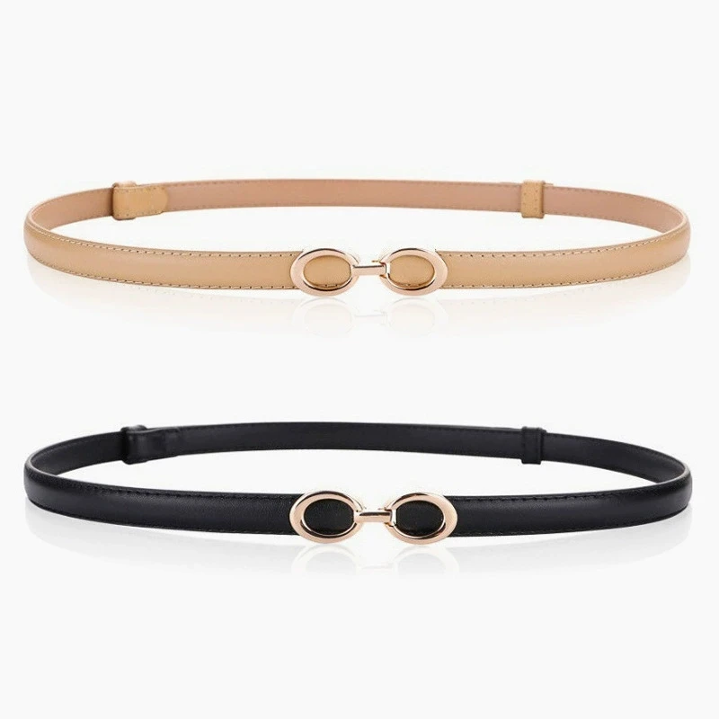 

Women's Thin Waistband Belt Top-layer Cowhide Decorative Buckle Belt Fashion Genuine Leather Waist Belts for Dress