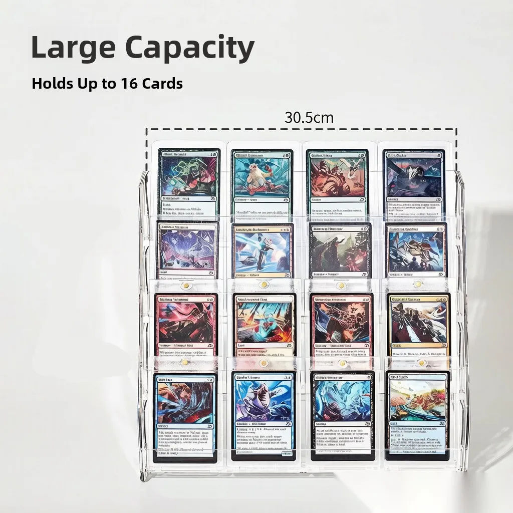 Acrylic Card Display Stand Transparent Multi-layered Storage Box for Trading Cards Collectible Storage Organizer Desk Accessory
