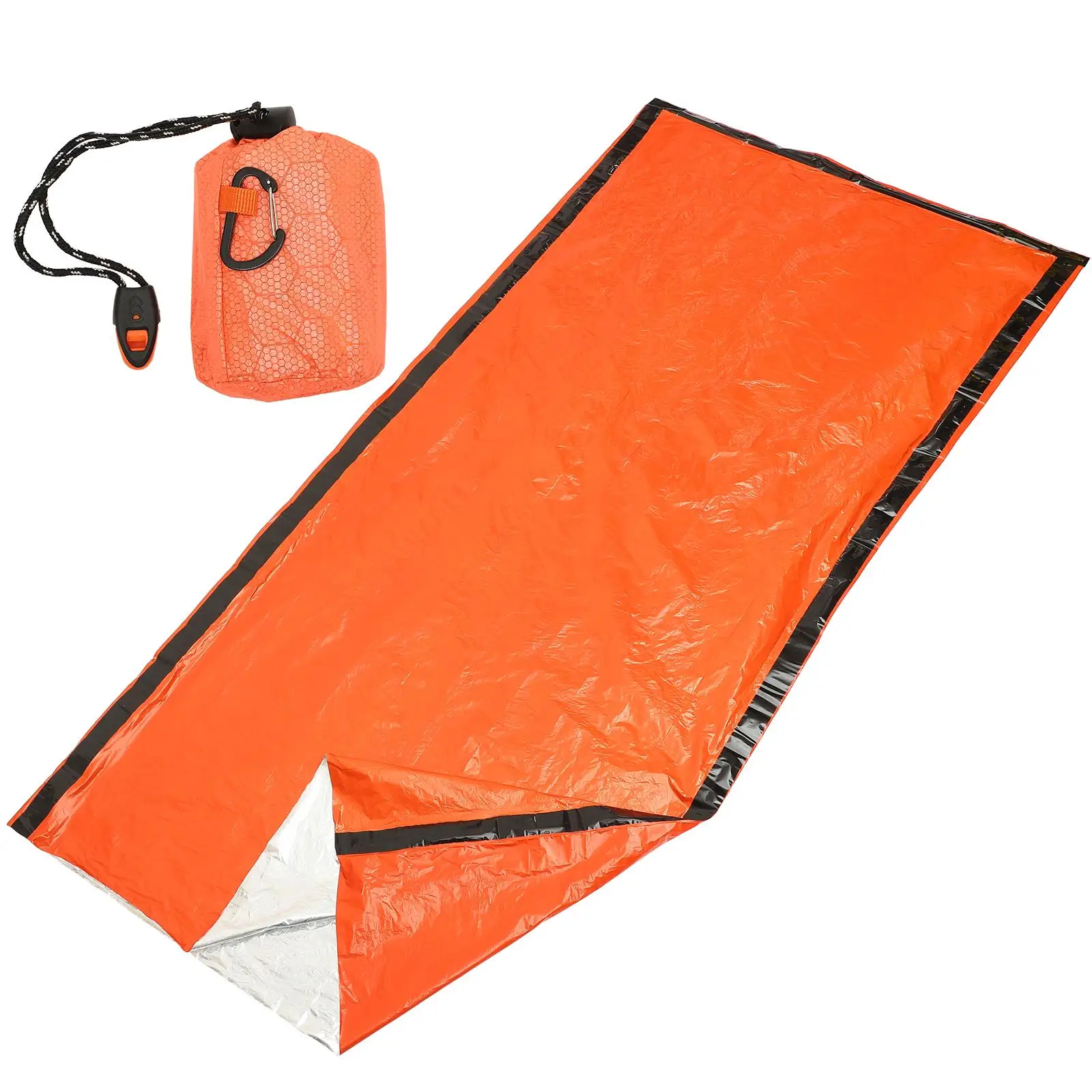 

Aluminum Film Sleeping Bag PE Tear Resistant Emergency Survival Reusable Portable Durable Outdoor Camping Hiking Lightweight
