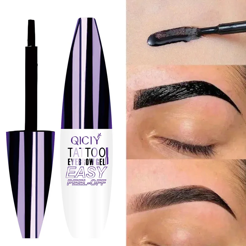 ยาวนาน 3 วัน Tattoo Easy Peel Off Eyebrow Gel ประเภทครีมยาวนาน Smudge-Proof เหงื่อกันน้ําเครื่องสําอาง