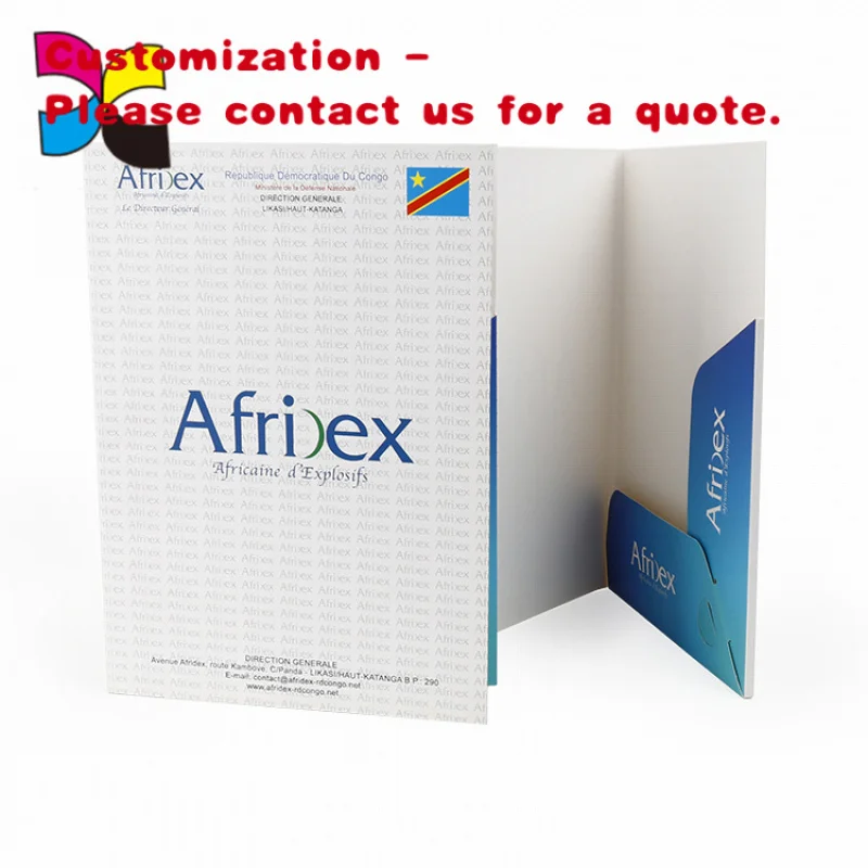 custom.Custom A4 A5 Offset Paper Presentation Folder with Two Pocket Fast Delivery Advertising Promotion