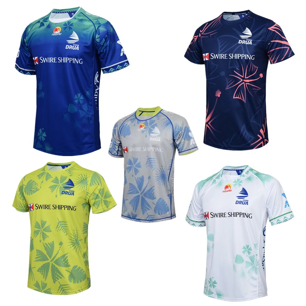 New style Fijian Drua Rugby jersey Home away 2024 fiji rugby shirt Training T-Shirt Customized Name and Number