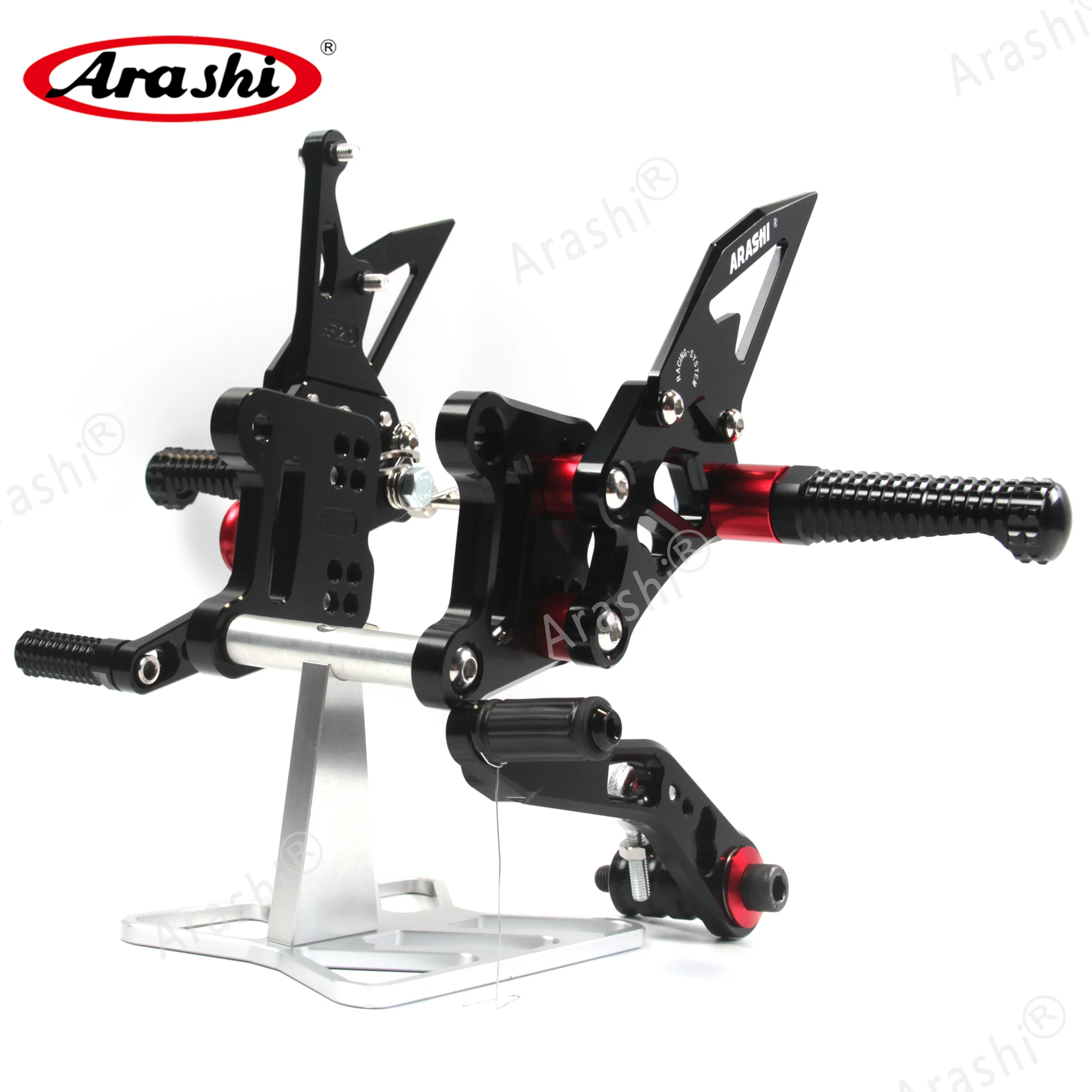 Arashi GSXR1000 / GSXR1000R / GSX-R1000X CNC Adjustable Footrests Foot Pegs Rider Rearset For SUZUKI GSXR-R 1000 2017 - 2023