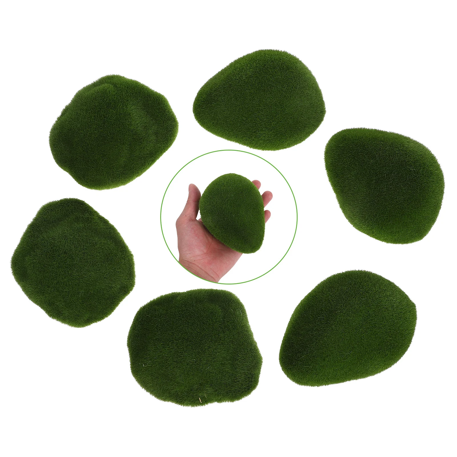 

6Pcs Decorative Moss Ball Realistic Fake Moss Stones for Bowl Fillers Home Decor Landscape Artificial Floral Greenery Craft