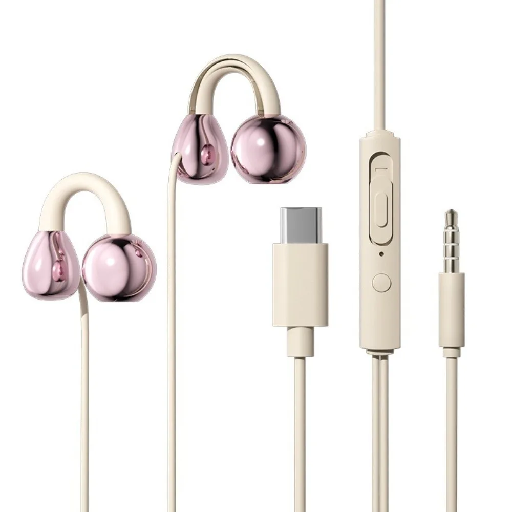 Ear Clip Type Wired Headphones HiFi Wire Control Ear Clip Headphones Stereo Earbuds HD Voice Not In Ear Headphones HD Voice Call