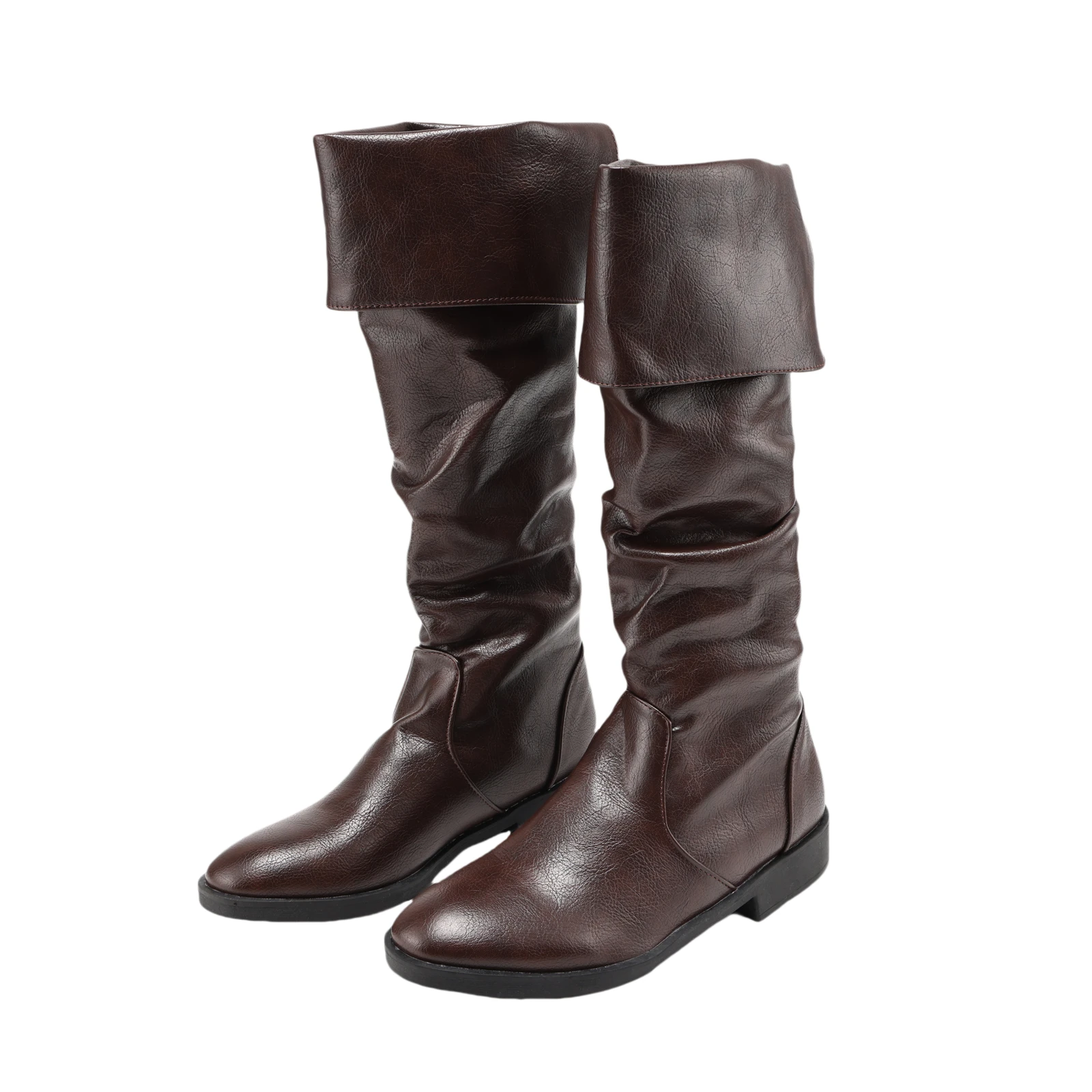 Renaissance Mittelalterliche Ritter-Piratenstiefel im Western-Stil, Schwarze Flache Jazz-Stiefel, Unisex, zum Anziehen, Wadenlang, Gothic Cosplay Schuhe 2026 – Detail 10