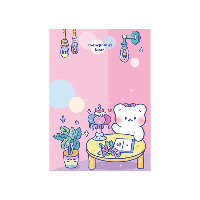 Bloc de notas Kawaii con oso para hacer lista, Mini Bloc de notas, planificador, álbum de recortes, lindo regalo de papelería, premios, 100 páginas