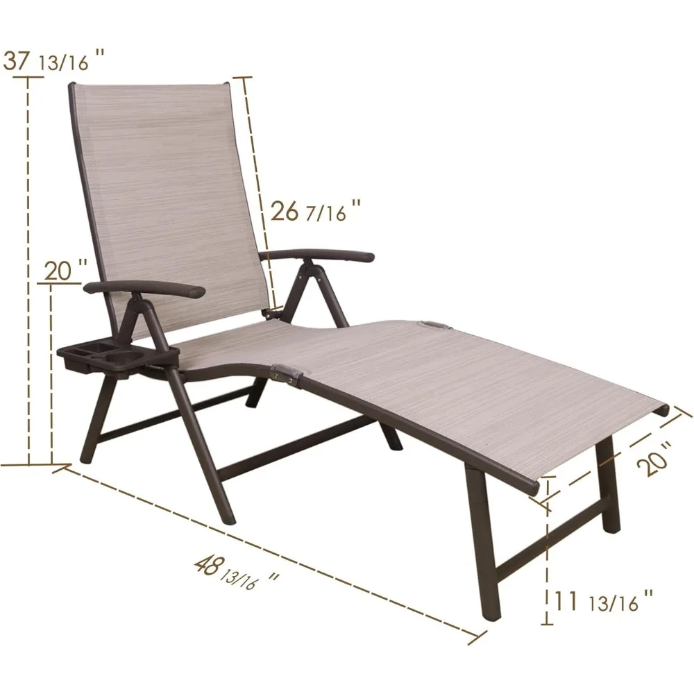 Perfeito Sun Lounge Chair para praia, quintal, piscina, deck e pátio