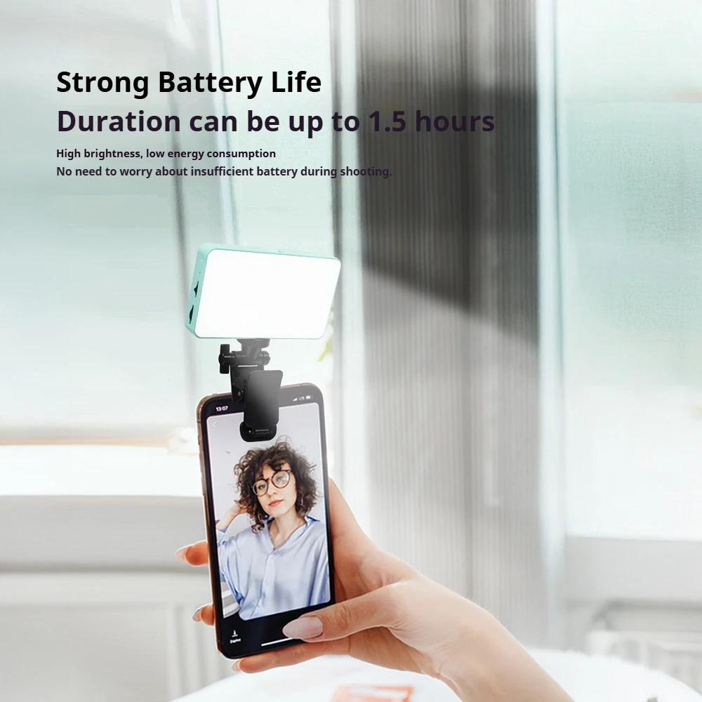 LED Fill Lamp Selfie Light 1200Mah Rechargeable Clip-on live video Light 3 Light Modes For Cell Tablet Laptop PC Universal lamp