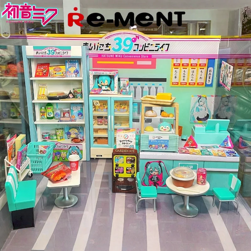 Re-Ment Genuine Hatsune Miku Blind Box Convenience Store Life Miniature Scene Model Trendy Toy Collection Action Model Gifts Toy