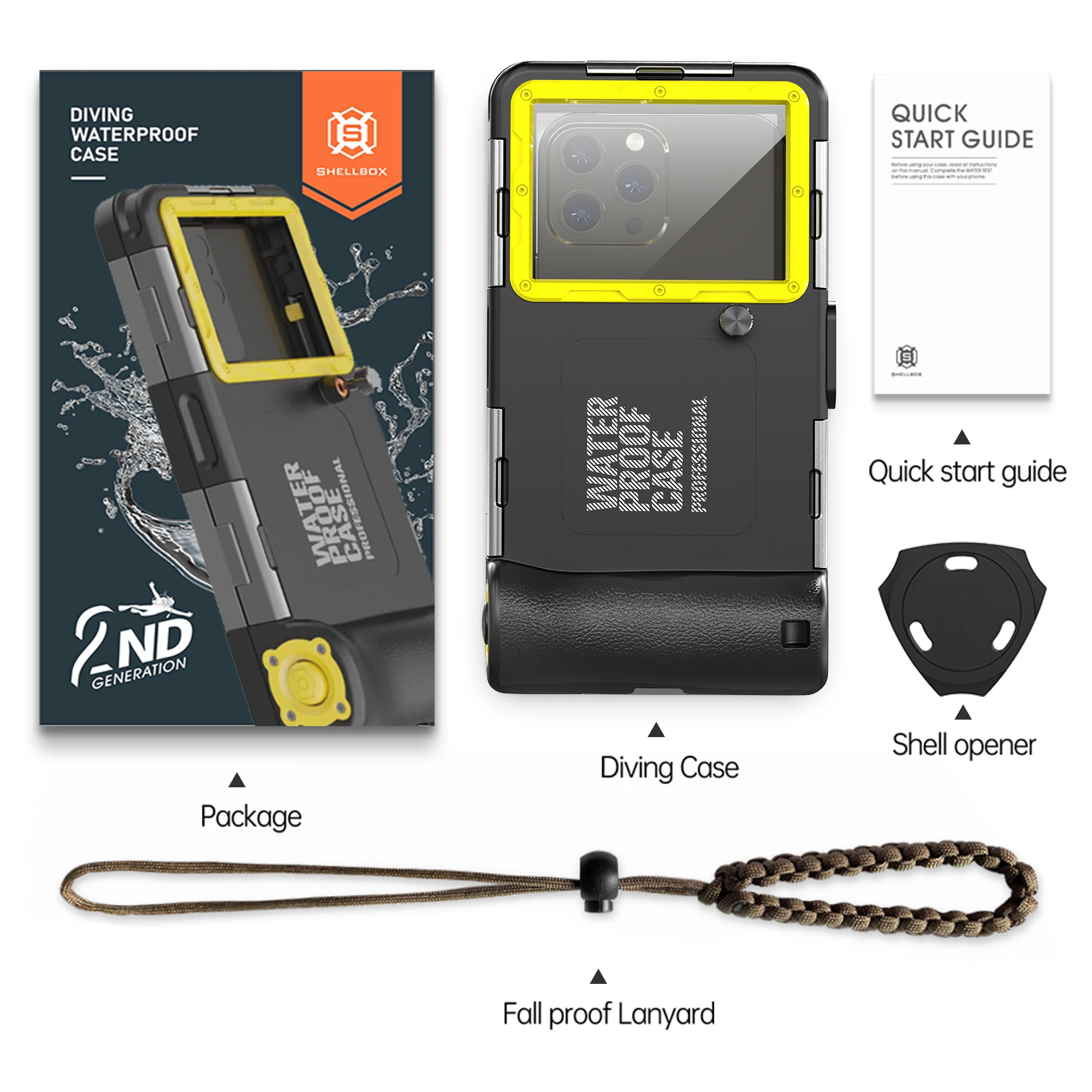 Multifunctioneel, duurzaam, waterdicht, 15 m/50 ft, universeel 6,9 inch waterdicht telefoonhoesje, IP68, professionele duikfotografie