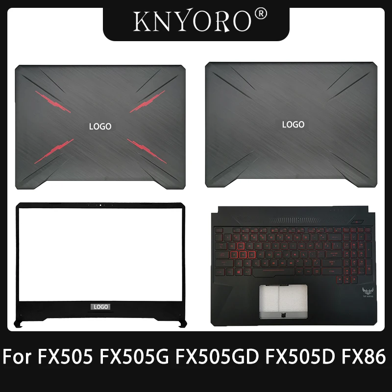 Imagem -01 - Superior para Asus Tuf Jogos Fx505 Fx505g Fx505gd Fx505d Fx86 Fx86f Fx95 Tampa Traseira Lcd Moldura Frontal Dobradiças Case superior para asus tuf jogos fx505 fx505g fx505gd fx505d fx86 fx86f fx95 tampa traseira lcd moldura frontal dobradicas case 01