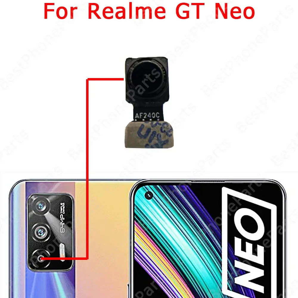 Front Big Facing Rear Camera Module For Realme GT Neo 3 3T Neo2 2 Neo3 Neo3T Back View Selfie Camera Replacement Spare Parts