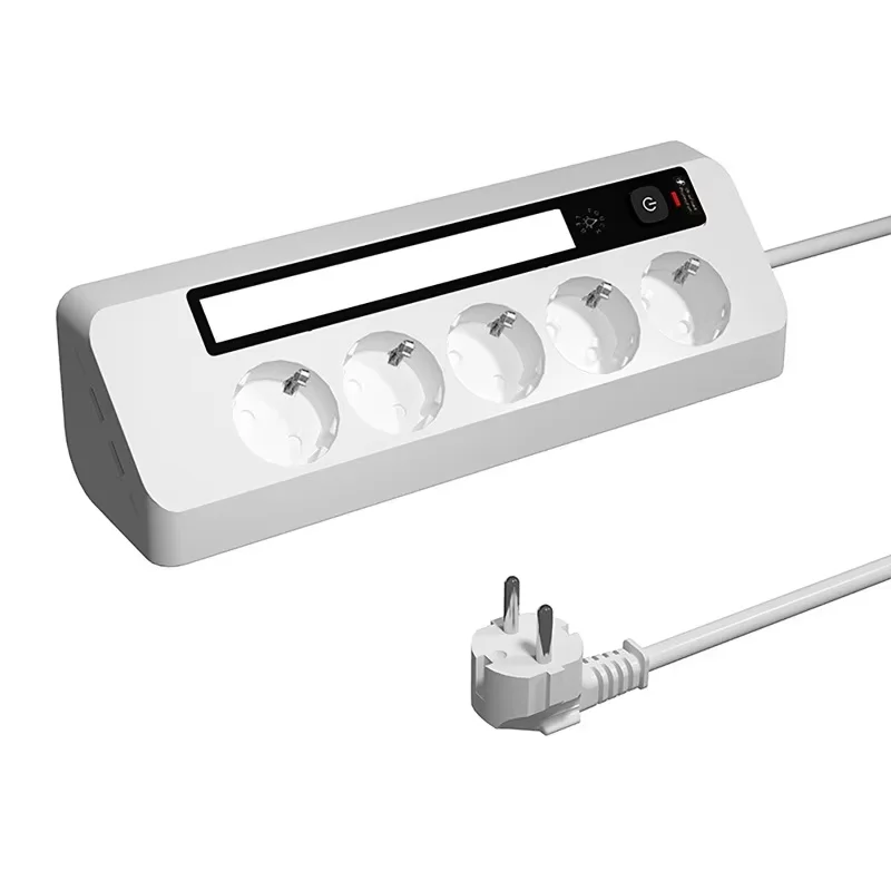 EU Desktop Corner Power Strip, A Power Strip with Multiple Switches Independently Controlling The Outlets, Extension Cord Power