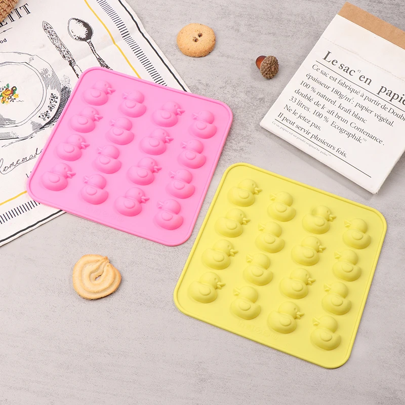 16Cavity Cute Duckling Silicone Mold DIY Chocolate Biscuit Jelly Candy Mold Animal Cake Decor Frozen Ice Tray Mold