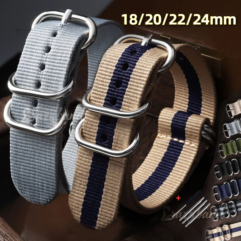 Nato Strap Nylon - Sport-Nylon-Uhrenarmband für Damen und Herren, 18