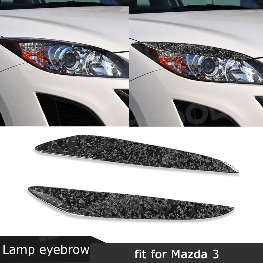 

Front Bumper Eyelids for Mazda 3 2010-2013 Eyebrow Headlight Covers Forged Carbon Fiber Car Styling