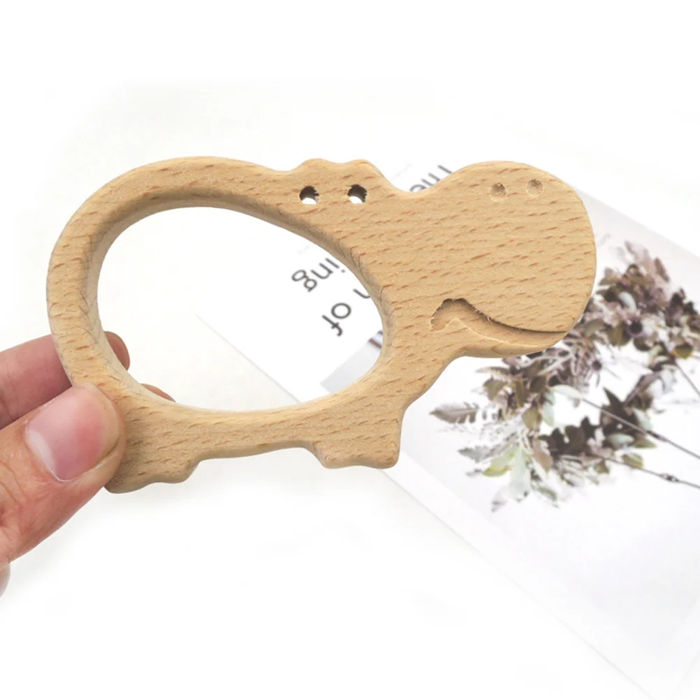 1 Stuks Cartoon Houten Baby Tanden Slijpen Molaire Relief Baby Bijtring Natuurlijk Hout Dier Ontwerp Baby Kauwen Rustgevende Accessoire