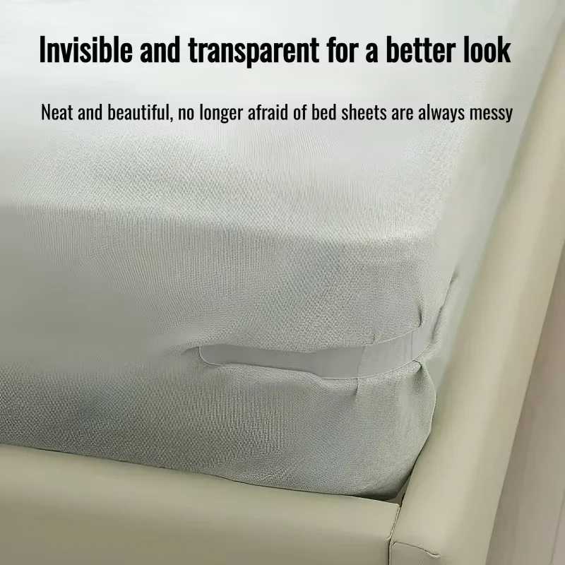 4-حزمة غطاء سرير غير مرئي حامل مقاطع الأشرطة لا زلة إبرة خالية القابضون آمنة الفراش المضادة للتحول السحابات للأسرة #3