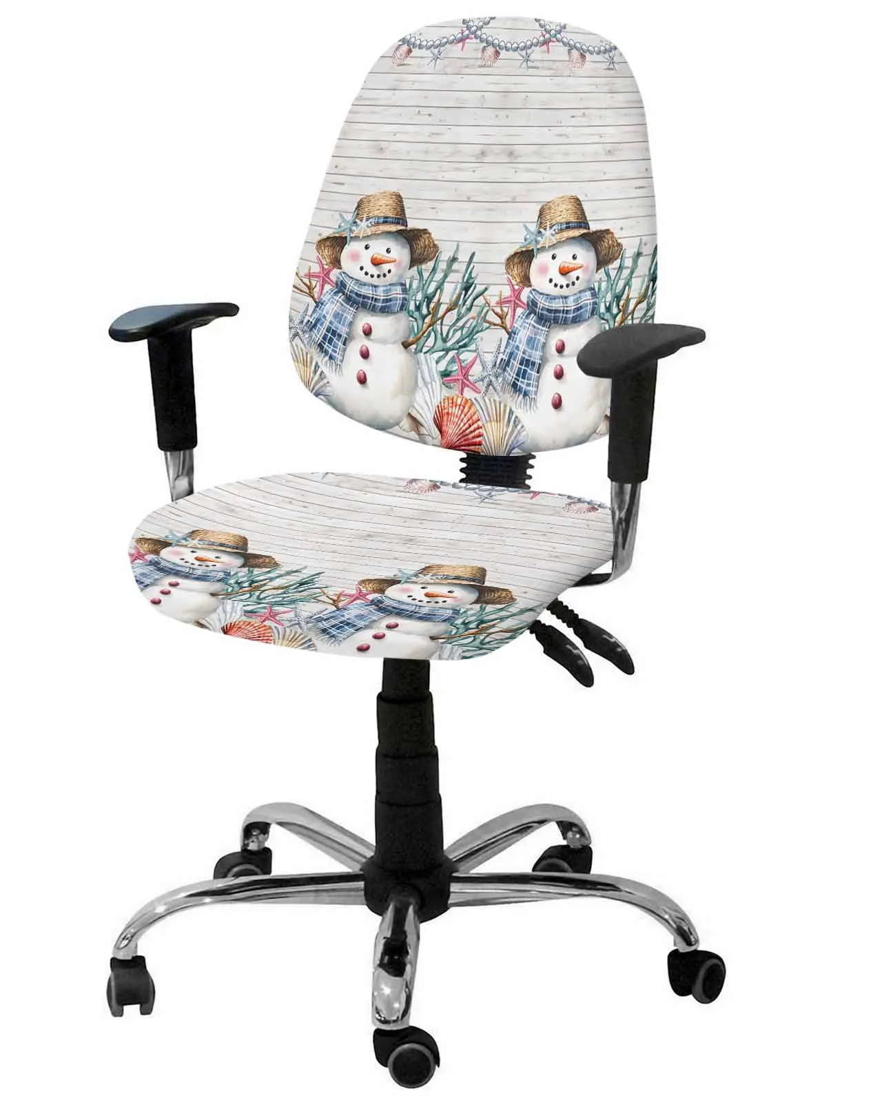 Christmas And Winter Western Cowboy Hat Armchair Computer Chair Cover Removable Office Chair Slipcover Split Seat Covers