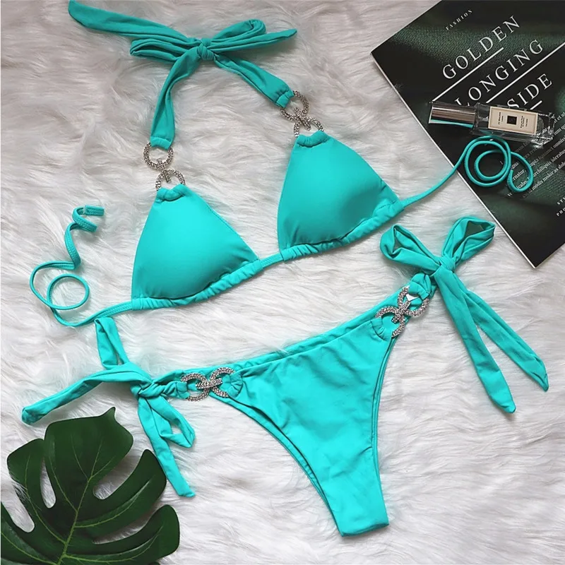 Rosa Sexy Bikinis 2025, einfarbige Damen-Bademode, weiblicher Badeanzug, Schwimmen, Strandkleidung, Badeanzug, brasilianisches Bikini-Set, Pool-Badende