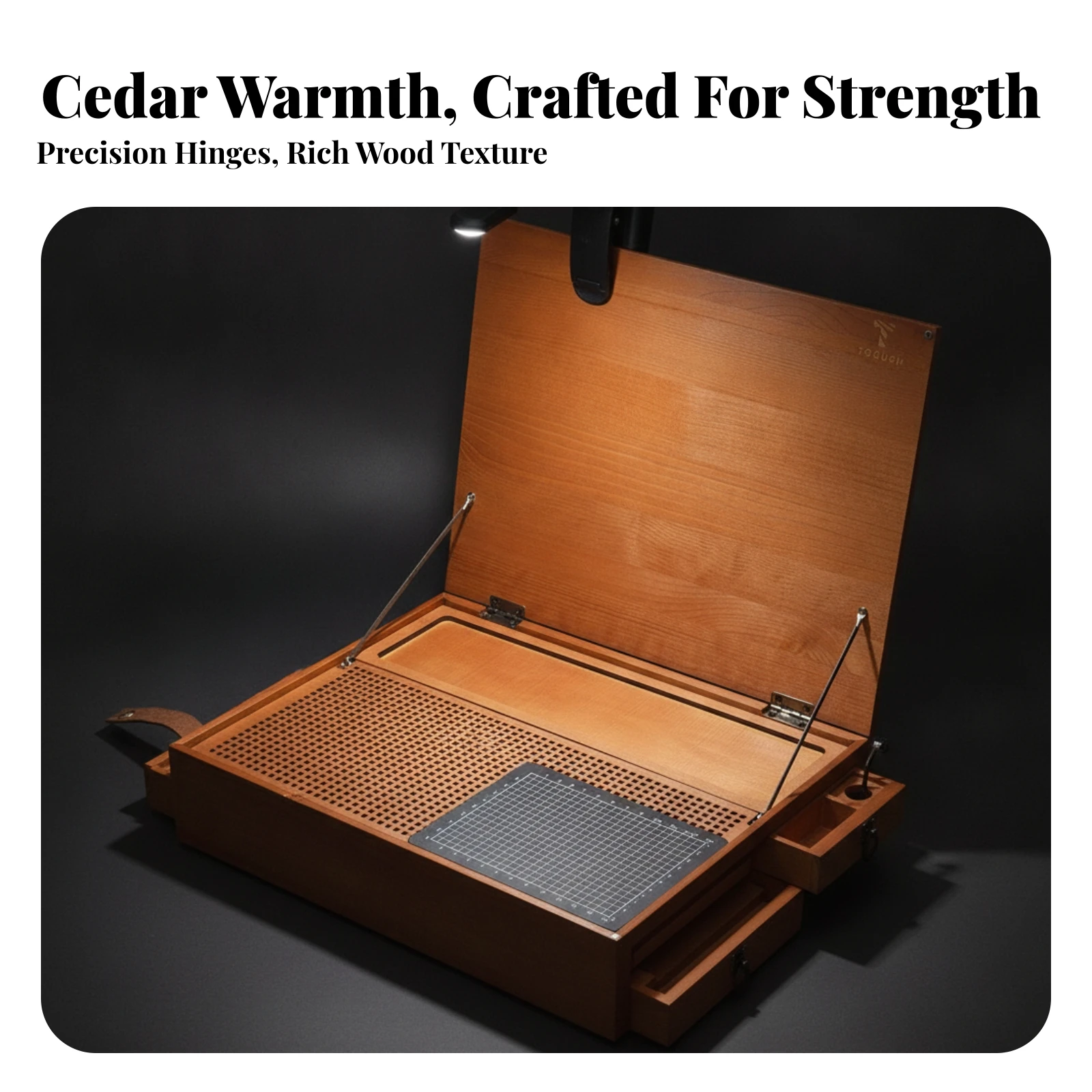 Model Assembly Workbench Wooden Hobby Workbench with LED Lamp Portable Hobby Station with Cutting Mat Tabletop for Hobbyists