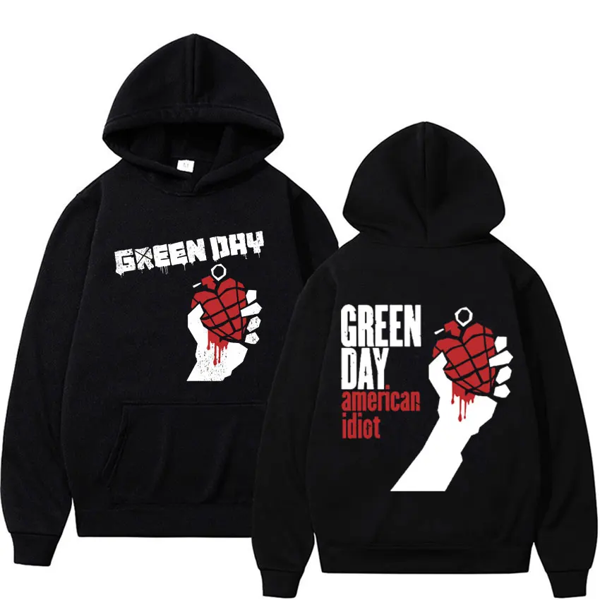 

Редкая панк-группа Green Day, толстовка с принтом американских идиотов, мужская одежда, готическая винтажная толстовка в стиле Харадзюку, мужские повседневные флисовые толстовки