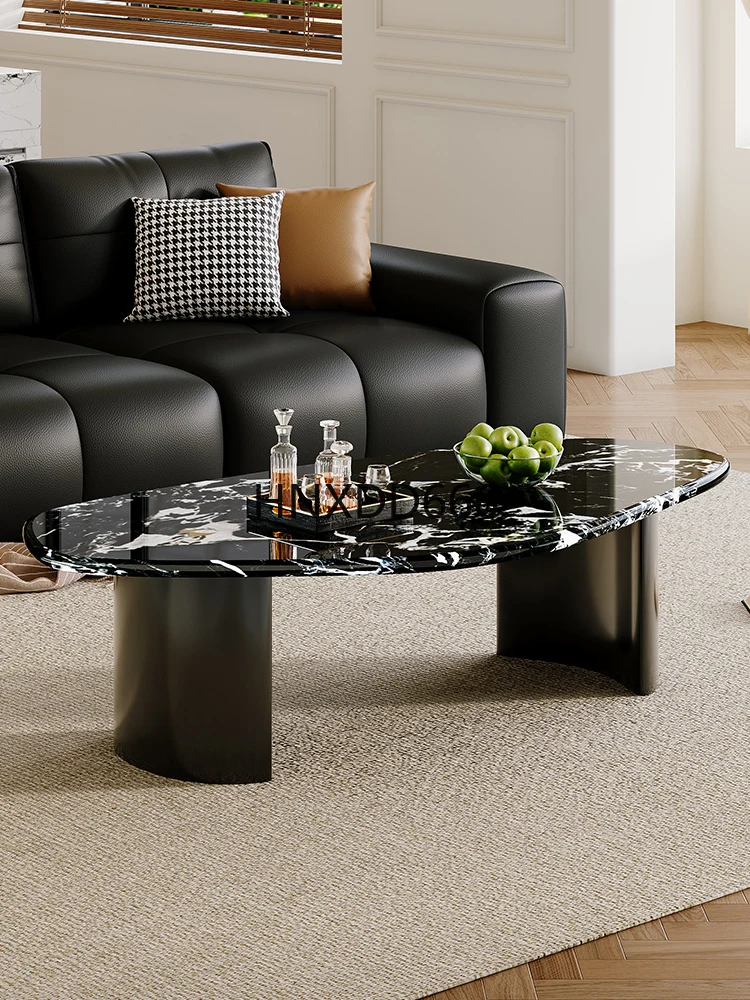 Table basse en pierre de luxe naturelle haut de gamme pour salon de luxe léger