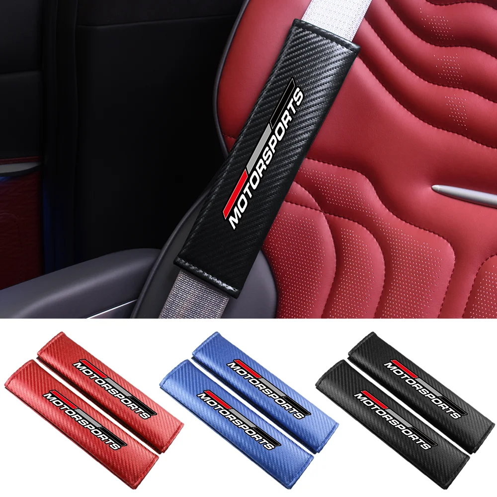 MOTORSPORTS Carbon Fiber Car Seat Belt Shoulder Cover Protect Safety Belt Pads For Audi RS Sline A3 A4 A5 A6 A7 Q3 Q5 Q7 S3 TT