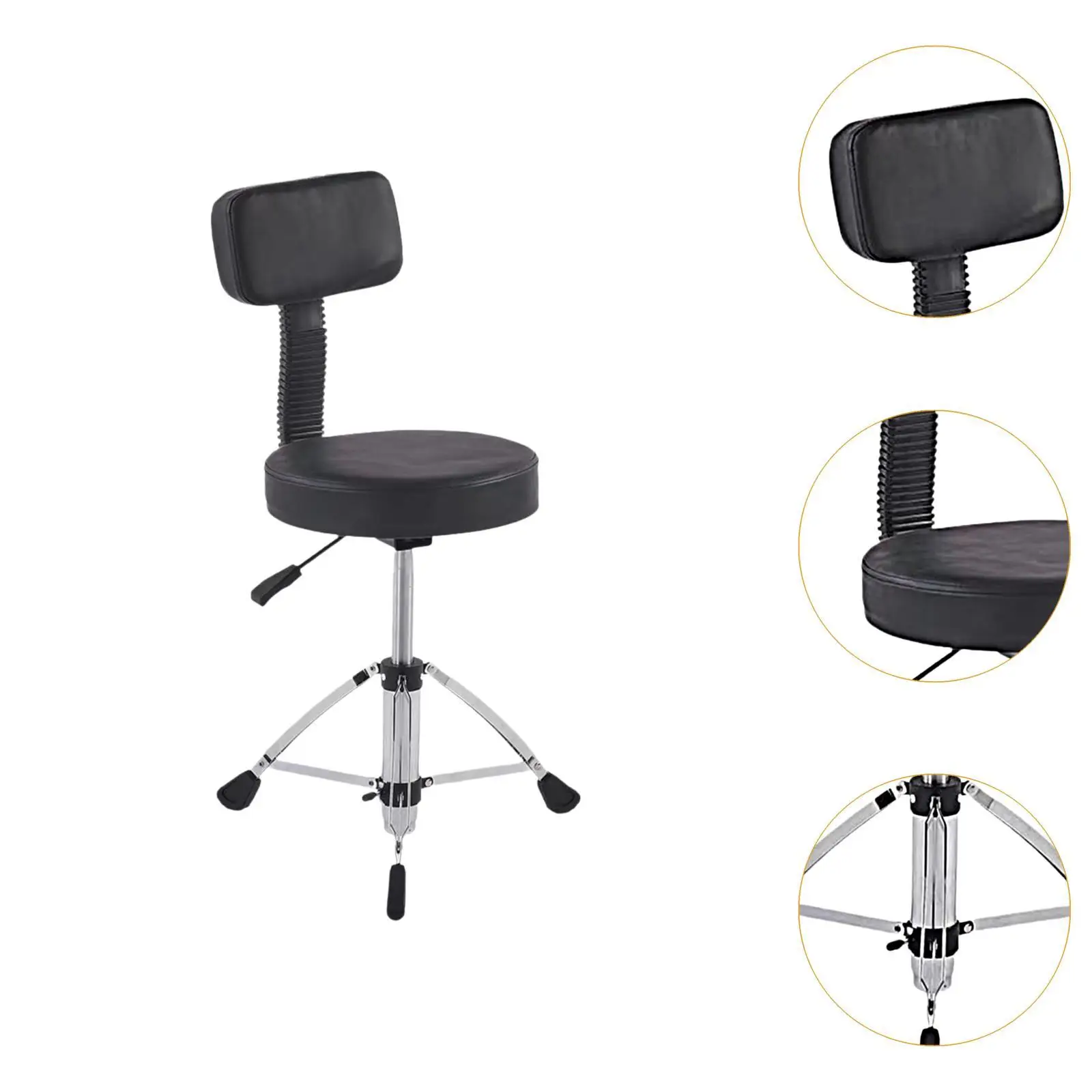 Drum Throne with Backrest Drum Chair Stool,with Anti Slip Feet Portable Comfortable Height Adjustable Drum Seat Drum Stool