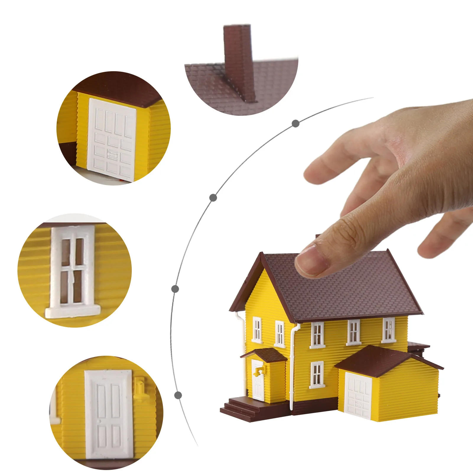 Evemodel N Scale 1:160 Model Dwelling House Kit Two-story with Garage JZN5905