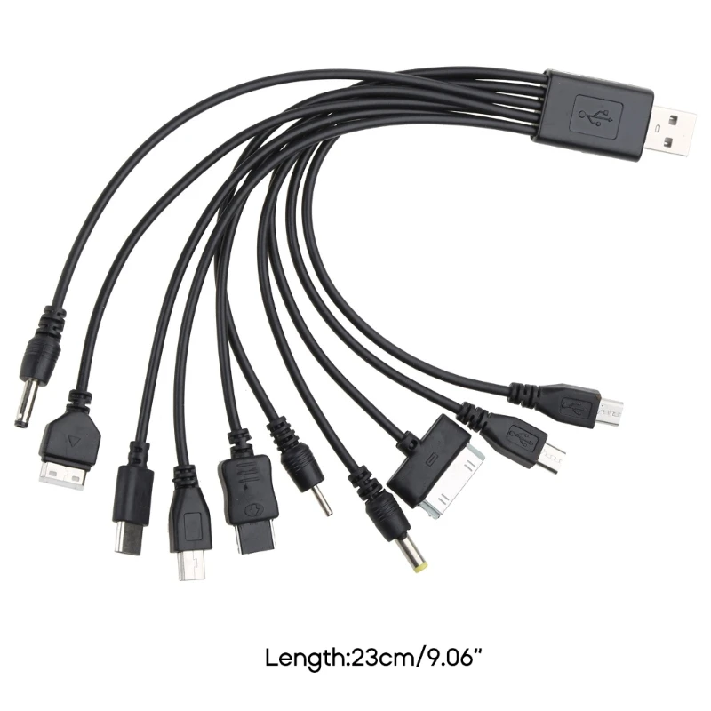 Uniwersalny kabel USB z wieloma wtyczkami Ładowarka Adapter USB Kabel do transmisji danych Przewód 10 w 1 Wielofunkcyjny kabel USB do transmisji