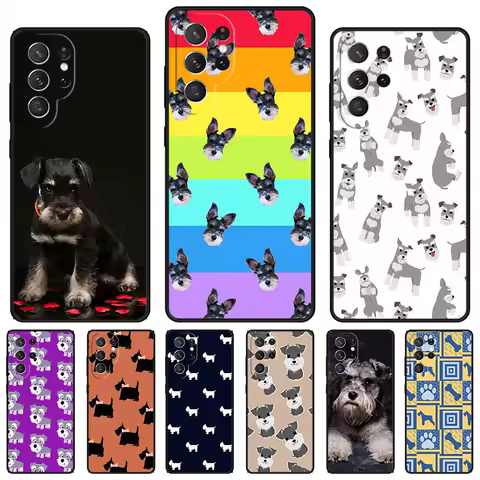 Schnauzer Puppy Dog phone case For Samsung Galaxy S24 S23 S22 Ultra Note 10 20 Plus S8 S9 S10 S20 S21 FE Cover